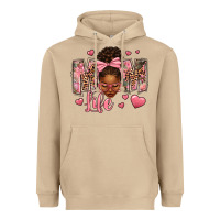 Mushroom Afro Messy Bun Mom Life Heavyweight Hoodie - texasbilliewilder