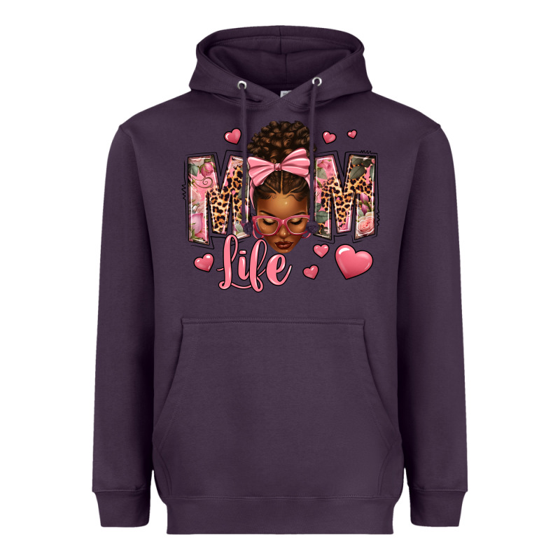 Afro Messy Bun Mom Life Heavyweight Hoodie by texasbilliewilder | Teevron