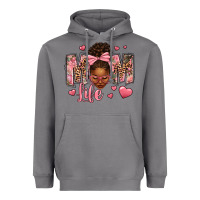 Storm Afro Messy Bun Mom Life Heavyweight Hoodie - texasbilliewilder