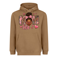 Toasted Coconut Afro Messy Bun Mom Life Heavyweight Hoodie - texasbilliewilder