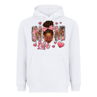 White Afro Messy Bun Mom Life Heavyweight Hoodie - texasbilliewilder