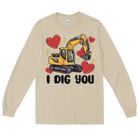 Mushroom i dig you valentines excavator Long Sleeve Tee - MaliasSmallBusiness