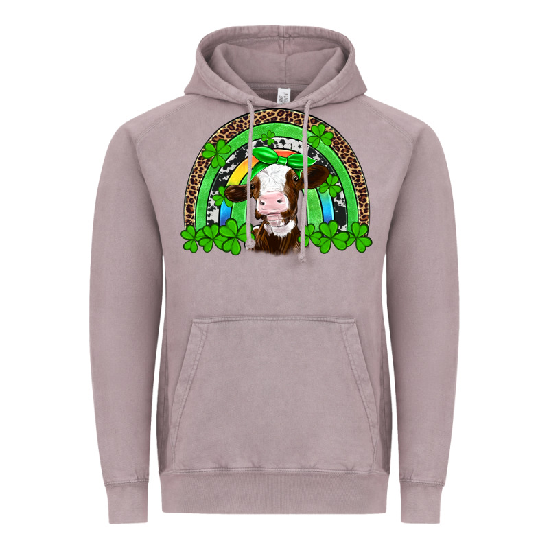 St Patricks Cow Rainbow Vintage Hoodie by Artiststas | Teevron