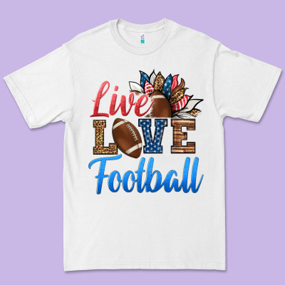 Live Love American Football Premium Tee Designed By Hra Design Shop