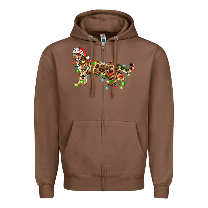 Christmas Bengal Cat Zipper Hoodie by LillyAllenDesigns | Teevron
