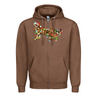 Chestnut christmas bengal cat Zipper Hoodie - LillyAllenDesigns