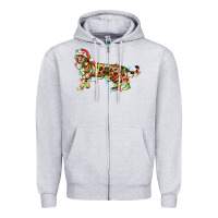 Heather Grey christmas bengal cat Zipper Hoodie - LillyAllenDesigns