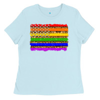 Baby Blue lgbtq and usa flag Ladies Tee - Zillion Design Studio
