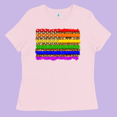 Lgbtq And Usa Flag Ladies Tee Designed By Zillion Design Studio