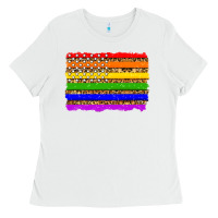 White lgbtq and usa flag Ladies Tee - Zillion Design Studio