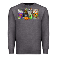 Charcoal Heather Halloween Coffee Cups Premium Sweatshirt - texasbilliewilder