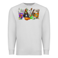 Dove Grey Halloween Coffee Cups Premium Sweatshirt - texasbilliewilder