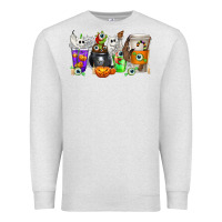 Oatmeal Heather Halloween Coffee Cups Premium Sweatshirt - texasbilliewilder