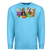 Ocean Blue Halloween Coffee Cups Premium Sweatshirt - texasbilliewilder