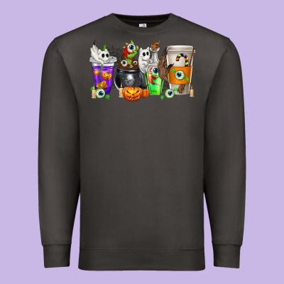 Halloween Coffee Cups Premium Sweatshirt Designed By Texasbilliewilder