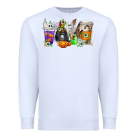 White Halloween Coffee Cups Premium Sweatshirt - texasbilliewilder