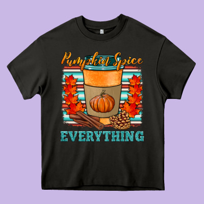 Pumpkin Spice Everything Heavy Core Tee Designed By Hra Design Shop