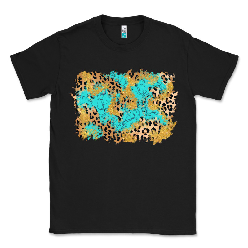 Glitter Leopard Turquoise Background Classic Tee by AdoDesignShop | Teevron
