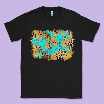 Glitter Leopard Turquoise Background Classic Tee Designed By Adodesignshop
