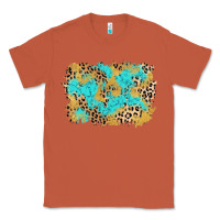 Copper glitter leopard turquoise background Classic Tee - AdoDesignShop