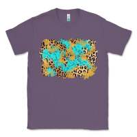 Lavender glitter leopard turquoise background Classic Tee - AdoDesignShop