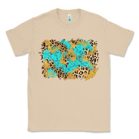 Mushroom glitter leopard turquoise background Classic Tee - AdoDesignShop