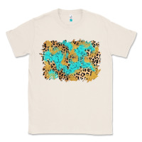 Natural glitter leopard turquoise background Classic Tee - AdoDesignShop
