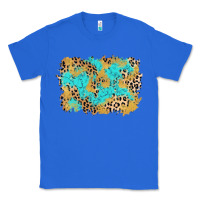 True Royal glitter leopard turquoise background Classic Tee - AdoDesignShop