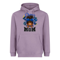 Lavender Cheer Mom Afro Messy Bun Heavyweight Hoodie - texasbilliewilder