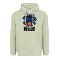 Matcha Cheer Mom Afro Messy Bun Heavyweight Hoodie - texasbilliewilder