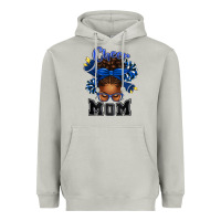 Moon Dust Cheer Mom Afro Messy Bun Heavyweight Hoodie - texasbilliewilder