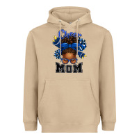 Mushroom Cheer Mom Afro Messy Bun Heavyweight Hoodie - texasbilliewilder
