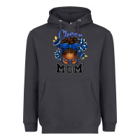 Smoke Cheer Mom Afro Messy Bun Heavyweight Hoodie - texasbilliewilder
