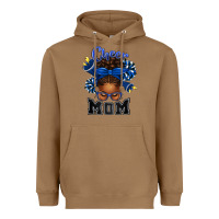 Toasted Coconut Cheer Mom Afro Messy Bun Heavyweight Hoodie - texasbilliewilder