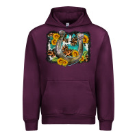 Mauve Wine western leopard cowhide turquoise background horse Urban Hoodie - OliviaCreatesArt