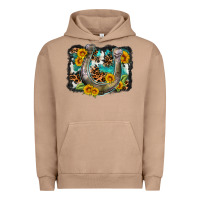 Pigment Burro western leopard cowhide turquoise background horse Urban Hoodie - OliviaCreatesArt