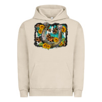 Pigment French Oak western leopard cowhide turquoise background horse Urban Hoodie - OliviaCreatesArt