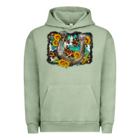 Pigment Oil Green western leopard cowhide turquoise background horse Urban Hoodie - OliviaCreatesArt