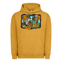 Pigment Peanut Butter western leopard cowhide turquoise background horse Urban Hoodie - OliviaCreatesArt