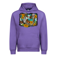 Tulip western leopard cowhide turquoise background horse Urban Hoodie - OliviaCreatesArt