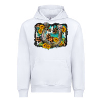 White western leopard cowhide turquoise background horse Urban Hoodie - OliviaCreatesArt