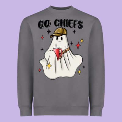 Go Chiefs Boujee Sports Ghost Stanley Heavyweight Sweatshirt Designed By Maliassmallbusiness