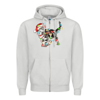 Dove Grey christmas american shorthair cat Zipper Hoodie - LillyAllenDesigns