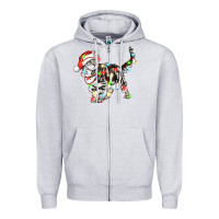 Heather Grey christmas american shorthair cat Zipper Hoodie - LillyAllenDesigns