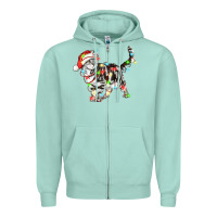 Seafoam christmas american shorthair cat Zipper Hoodie - LillyAllenDesigns