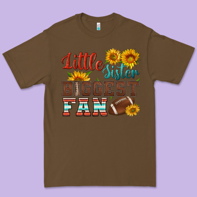 Little Sister Biggest Fan American Football Premium Tee Designed By Hra Design Shop