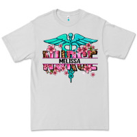 Dove Grey floral nurse custom name Premium Tee - AdoDesignShop