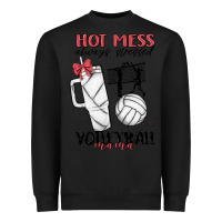 Black hot mess always stressed volleyball mama Heavyweight Sweatshirt - MaliasSmallBusiness