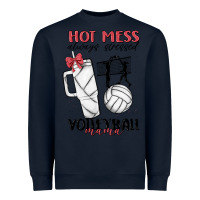 Navy hot mess always stressed volleyball mama Heavyweight Sweatshirt - MaliasSmallBusiness