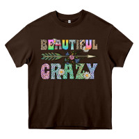 Chocolate Brown beautiful crazy Heavy Core Tee - CowhideDigitalArt